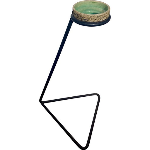 Vintage ashtray in metal and ceramic by Mathieu Mategot and Pieter Groeneveld, 1950