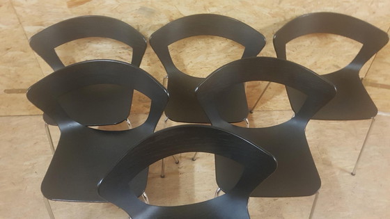 Image 1 of 6x Scandinavian Stackable Dining Chairs By Susanne Gronlund