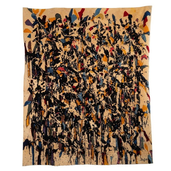 Image 1 of Vintage rug "The stained glass windows of happiness" in acrylic and wool