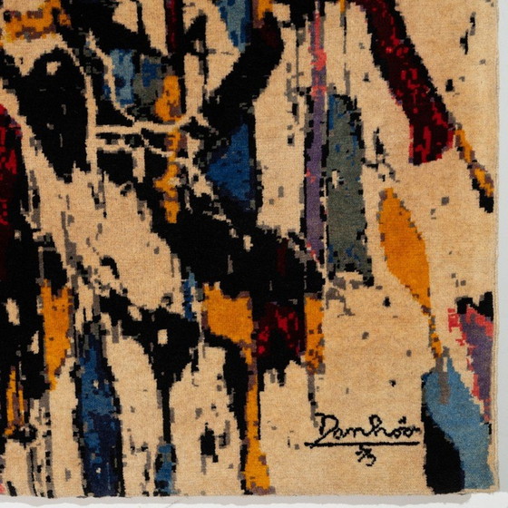 Image 1 of Vintage rug "The stained glass windows of happiness" in acrylic and wool