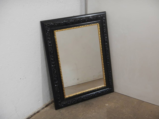 Image 1 of Mirror With Carved Linden Wood Frame 1980