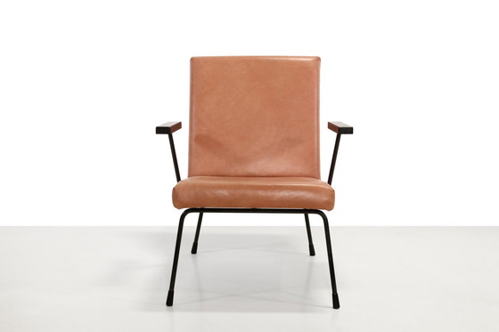 Image 1 of Gispen 1407 armchair by Wim Rietveld and Cordemeyer in cognac Brown leather