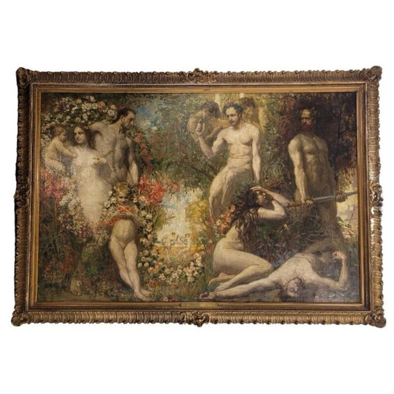 Image 1 of Vintage painting "Peace and the Arts are better than the brutal Glory of Arms" by Philippe Swyncop