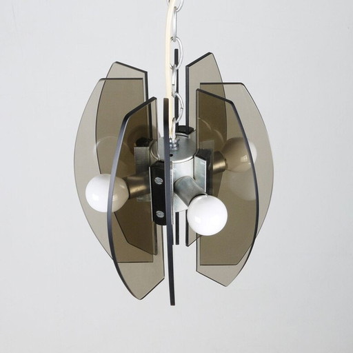 Vintage glass pendant lamp, Italy 1970