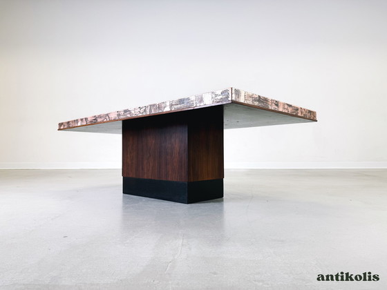 Image 1 of Brutalist Mid - Century coffee table Heinz Lilienthal rosewood 1970