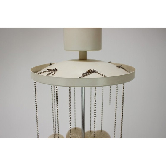 Image 1 of Vintage metal and plastic chandelier by Josef Hurka for Napako, Czechoslovakia 1970