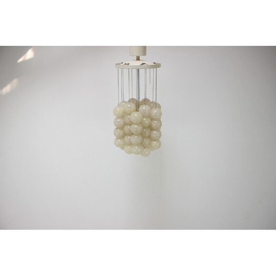 Image 1 of Vintage metal and plastic chandelier by Josef Hurka for Napako, Czechoslovakia 1970