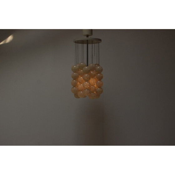 Image 1 of Vintage metal and plastic chandelier by Josef Hurka for Napako, Czechoslovakia 1970