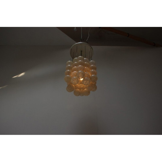 Image 1 of Vintage metal and plastic chandelier by Josef Hurka for Napako, Czechoslovakia 1970