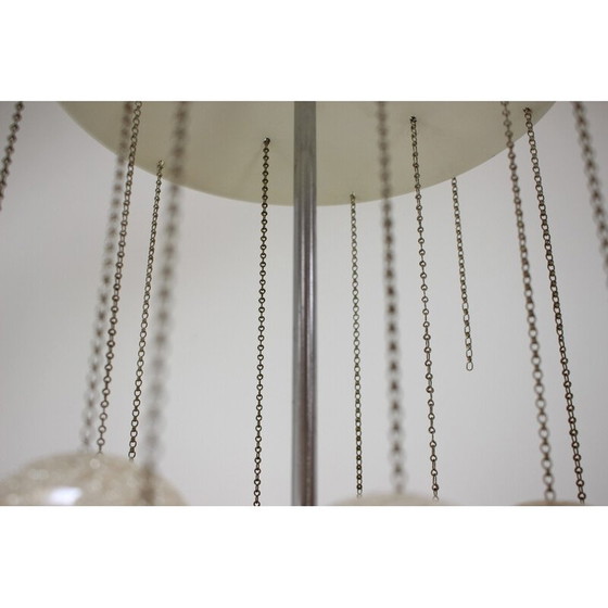 Image 1 of Vintage metal and plastic chandelier by Josef Hurka for Napako, Czechoslovakia 1970