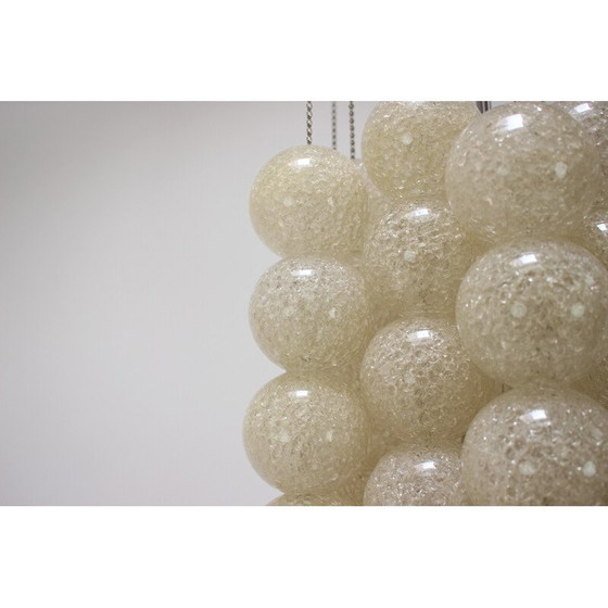 Image 1 of Vintage metal and plastic chandelier by Josef Hurka for Napako, Czechoslovakia 1970