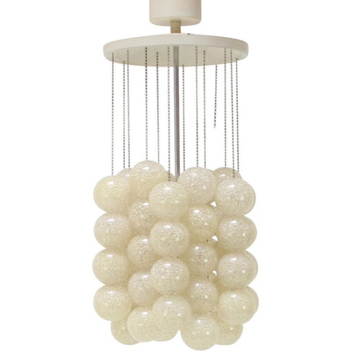 Vintage metal and plastic chandelier by Josef Hurka for Napako, Czechoslovakia 1970