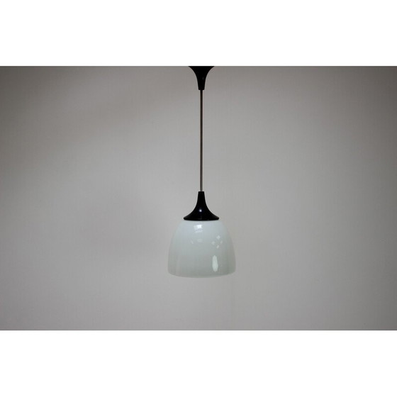 Image 1 of Vintage glass and metal pendant lamp for Napako, Czechoslovakia 1960