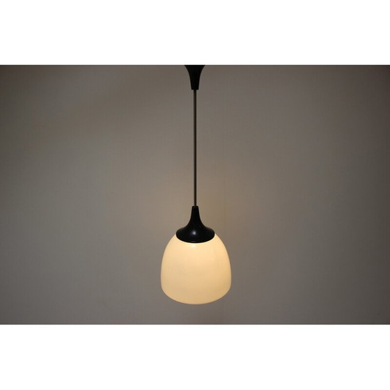 Image 1 of Vintage glass and metal pendant lamp for Napako, Czechoslovakia 1960