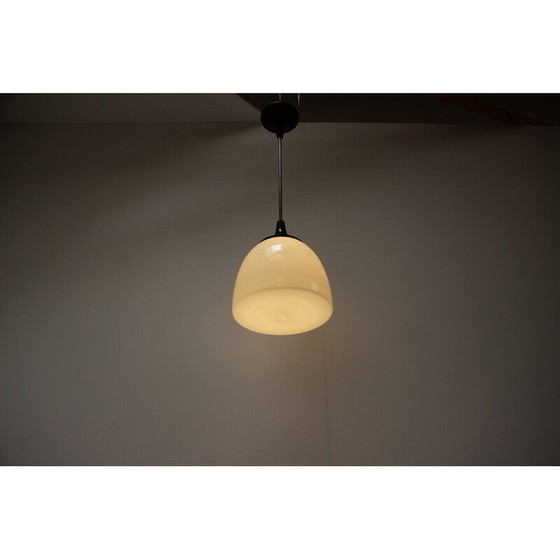 Image 1 of Vintage glass and metal pendant lamp for Napako, Czechoslovakia 1960
