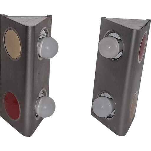 Pair of vintage Italian wall lamps, 1960-1970s