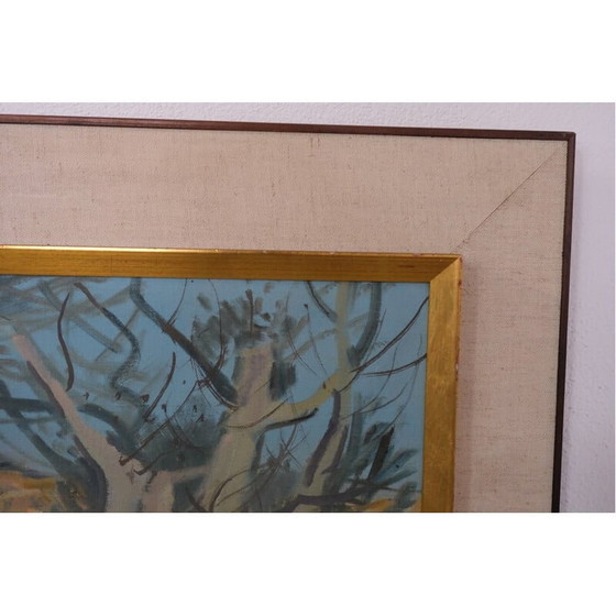 Image 1 of Vintage landscape oil on panel by Ove Olson, 1960s