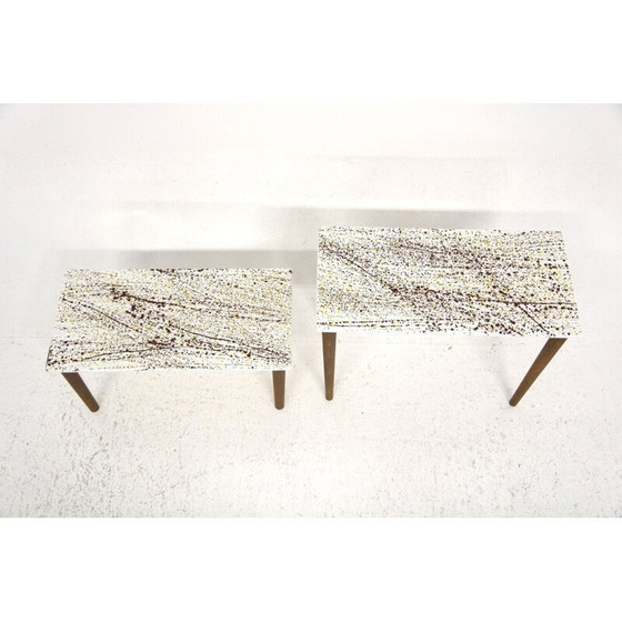 Image 1 of Pair of vintage enamel side tables, Sweden 1970