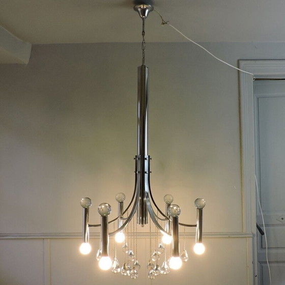Image 1 of Vintage chandelier Gaetano Sciolari Italy 1960s