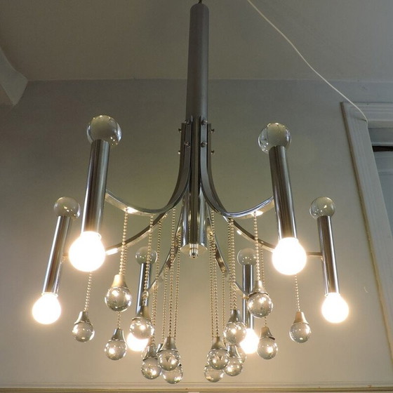 Image 1 of Vintage chandelier Gaetano Sciolari Italy 1960s