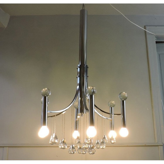 Image 1 of Vintage chandelier Gaetano Sciolari Italy 1960s
