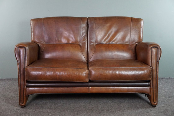 Image 1 of Set of sheep leather designer sofa and armchair