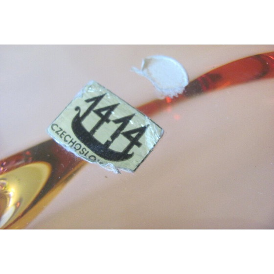 Image 1 of Vintage metalurgic glass bowl, Czechoslovakia 1960s