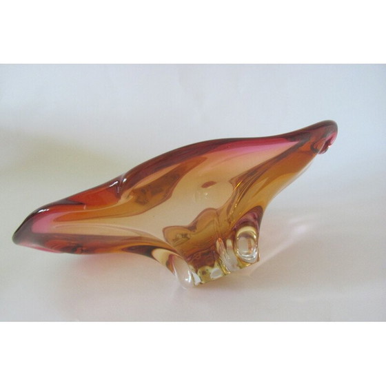 Image 1 of Vintage metalurgic glass bowl, Czechoslovakia 1960s