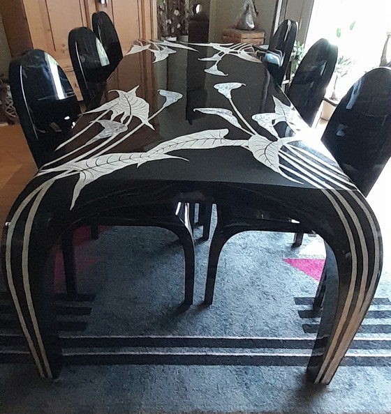 Image 1 of Table de salle à manger avec 6 chaises assorties