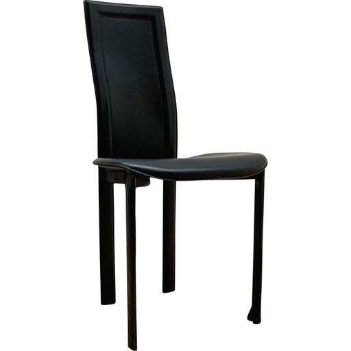 Vintage "Elena b" metal and leather chair by Cattelian Italia, 1970s