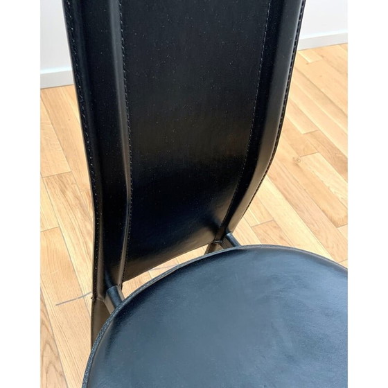 Image 1 of Vintage "Elena b" metal and leather chair by Cattelian Italia, 1970s