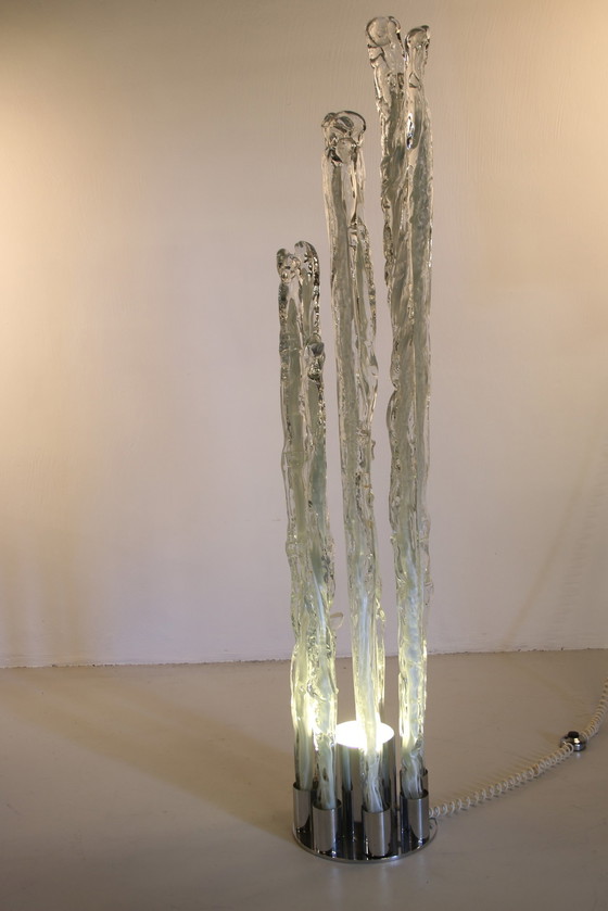 Image 1 of Ettore Gino Poli Ice Cream Floor Lamp Excalibur Made in Murano