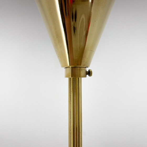 Image 1 of Vintage brass and glass pendant lamp, Czechoslovakia 1970