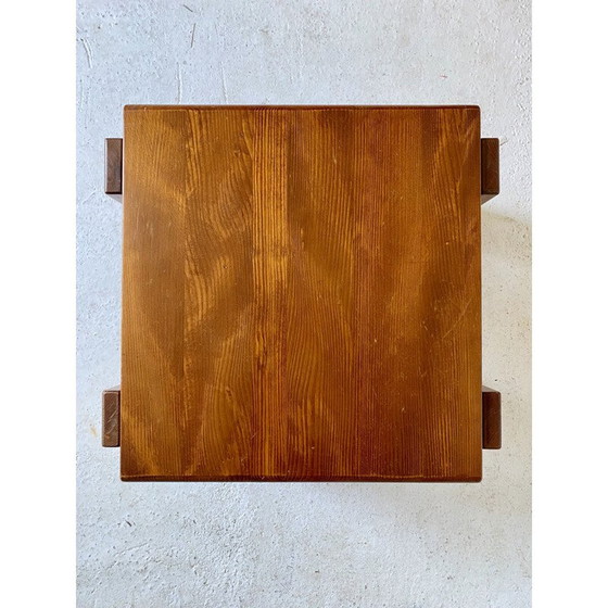 Image 1 of Pair of vintage side tables in solid pine by Charlotte Perriand, 1970s