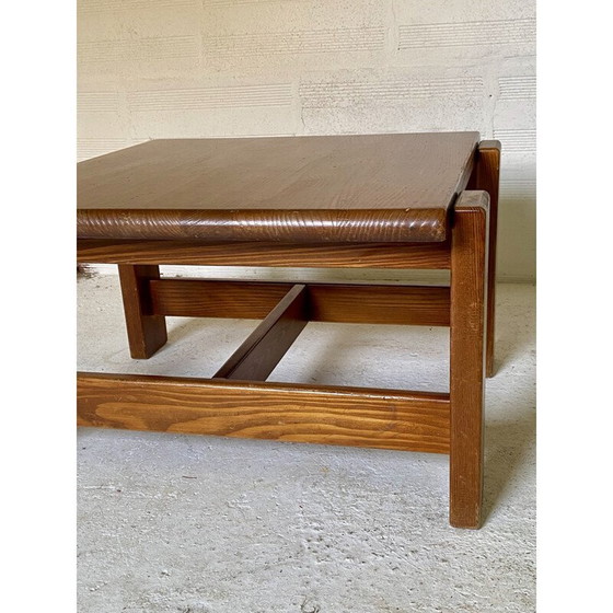 Image 1 of Pair of vintage side tables in solid pine by Charlotte Perriand, 1970s