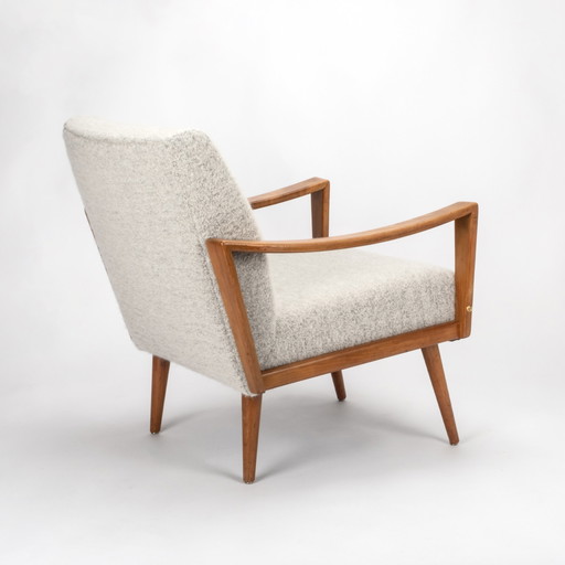 Walnut wood armchair