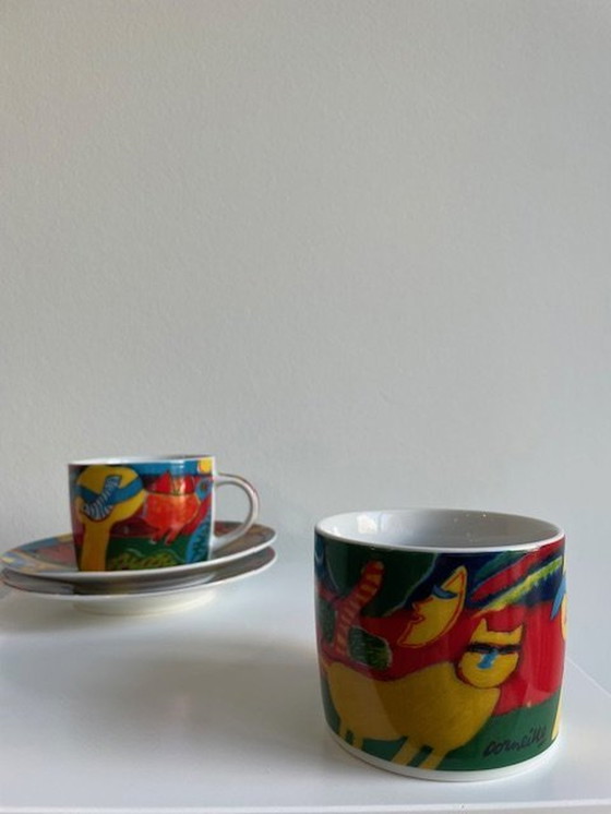 Image 1 of 2 X Cup And Saucer Corneille - 'L' Été Commençant'