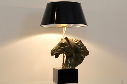 Vintage French Horse Head Table Lamp