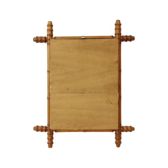 Image 1 of Antique Wooden Faux Bamboo Mirror