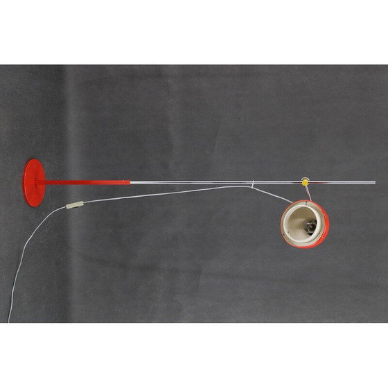 Image 1 of Vintage red floor lamp by Josef Hurka, Czechoslovakia 1970s