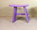Sgabello in legno in stile vintage Japandi
