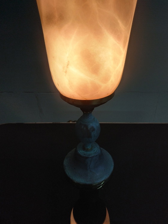 Image 1 of Alabaster Marbled Desk Lamp