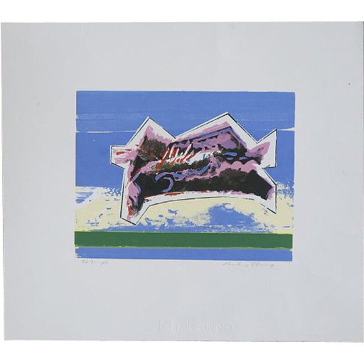 Vintage color lithograph on Fabriano paper by Hardy Strid, 1950