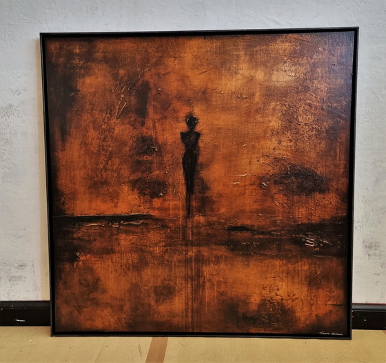 Image 1 of Frances Eckhardt - figurative painting 90x90 + frame