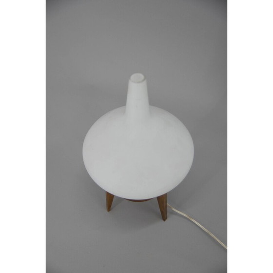 Image 1 of Lampada da tavolo vintage in legno e vetro di Uluv, Cecoslovacchia, anni '60