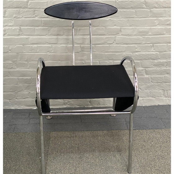 Image 1 of Vintage Velox armchair in chrome tube and black stained wood by Massimo Losa Ghini for Moroso, Italy 1980