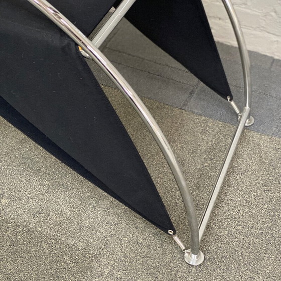 Image 1 of Vintage Velox armchair in chrome tube and black stained wood by Massimo Losa Ghini for Moroso, Italy 1980