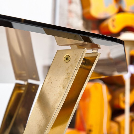 Image 1 of Vintage brass and glass coffee table by Roger Sprunger for Dunbar, 1970