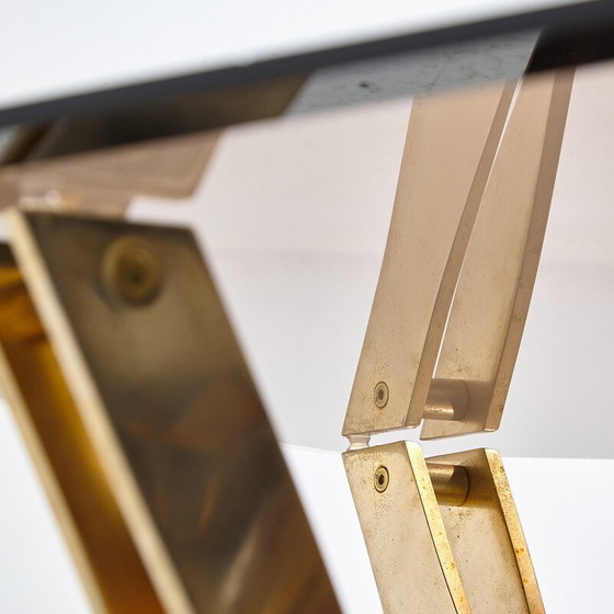 Image 1 of Vintage brass and glass coffee table by Roger Sprunger for Dunbar, 1970