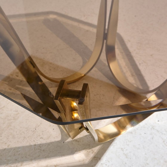 Image 1 of Vintage brass and glass coffee table by Roger Sprunger for Dunbar, 1970